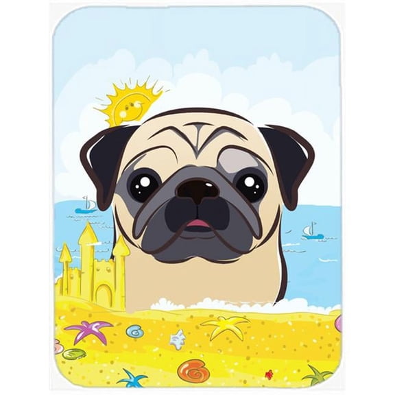 Carolines Treasures Fawn Pug Summer Beach Mouse Pad