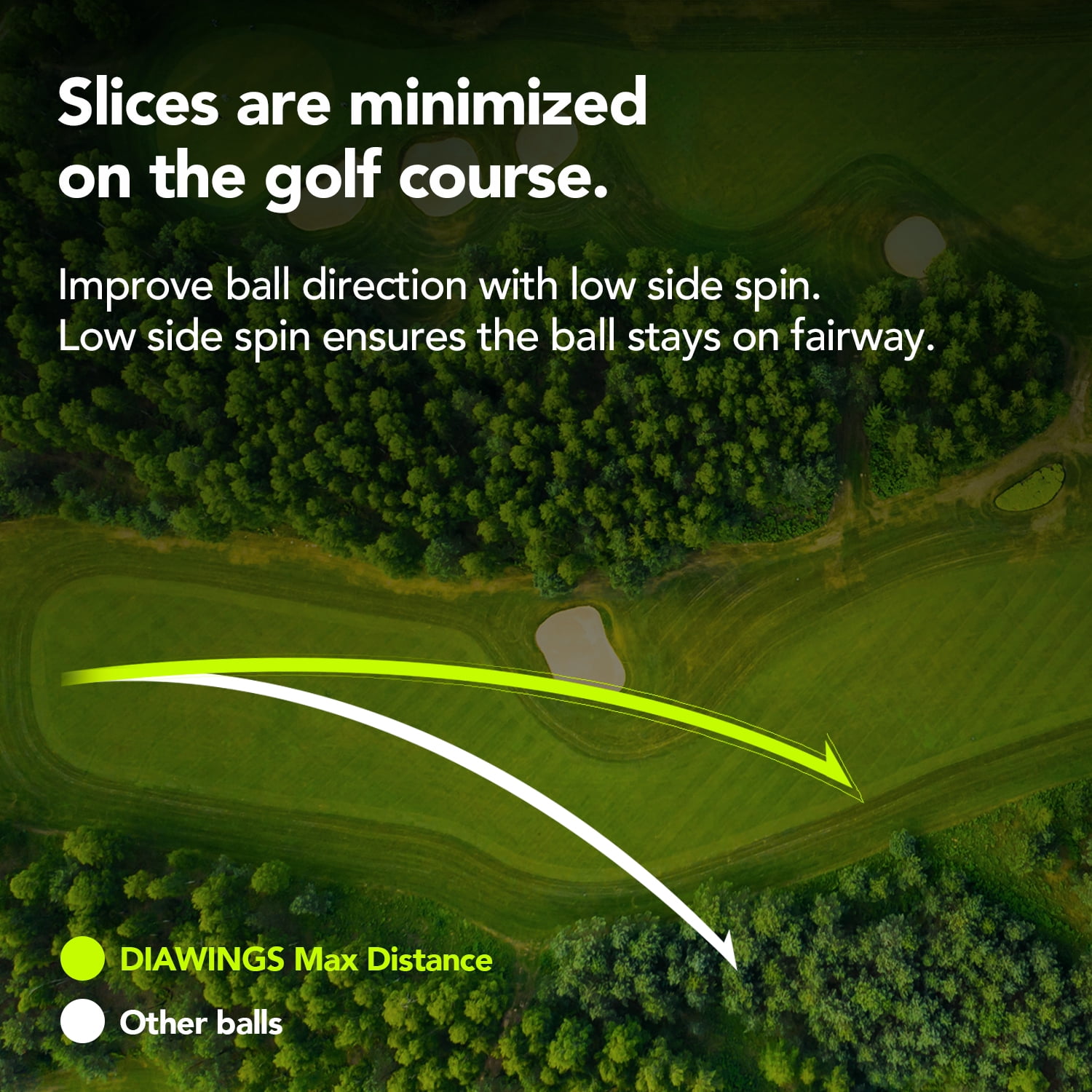 DIAWINGS MAX DISTANCE GOLF BALL YELLOW 12 Balls