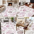 thumbnail image 5 of Pink Coastal Area Rugs 5'x7', Washable Small Throw Rugs for Laundry Room Playroom, Beach Nautical Starfish Coral Seashells Indoor Outdoor Rug Non-Slip Low Pile Carpet Runner Reversible Floor Mats, 5 of 8