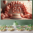 thumbnail image 6 of Golden Sparkling Happy 80th Birthday Banner Party Supplies Background Decorations Celebration Photography Props Backdrop Birthday Party, 6 of 7