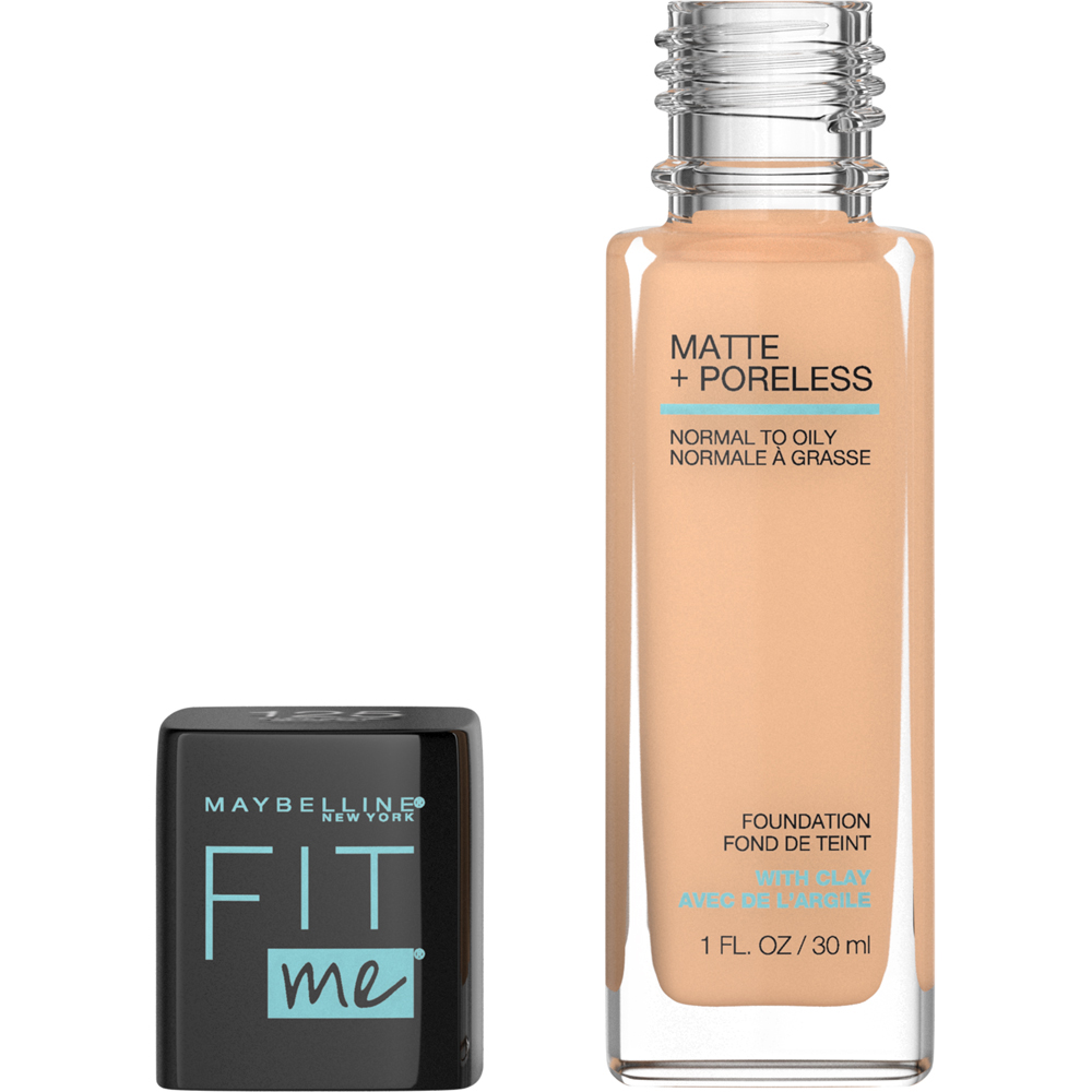 Maybelline Fit Me Matte + Poreless Liquid Foundation Makeup, 125 Nude Beige, 1 fl oz - image 4 of 11