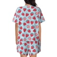 thumbnail image 3 of Kdxio Strawberries Print Pajamas Sets for Women Short-Sleeved Pjs with Lounge Shorts Two Piece Sleepwear S-4XL, 3 of 9