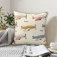 thumbnail image 6 of Kll Striped Vintage Planes Decorative Throw Pillow Covers Velvet Soft For Couch Sofa Bedroom Living Room Outdoor -16"X16", 6 of 8