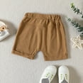 thumbnail image 6 of kpoplk Baby Boy Girl Short Sleeve Summer Outfit Set 2Pcs Cute Smile Face Print T-Shirt & Shorts Neutral Unisex Clothes for 12 18 24 Months 0-6 Months,Brown, 6 of 7
