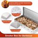 thumbnail image 2 of Caja de ahumado para parrilla de carbón, caja de ahumado de acero inoxidable para carne y pescado, agregue sabor ahumado a barbacoa a su parrilla con resistencia al calor de hasta 300 °C, accesorios, 2 of 5