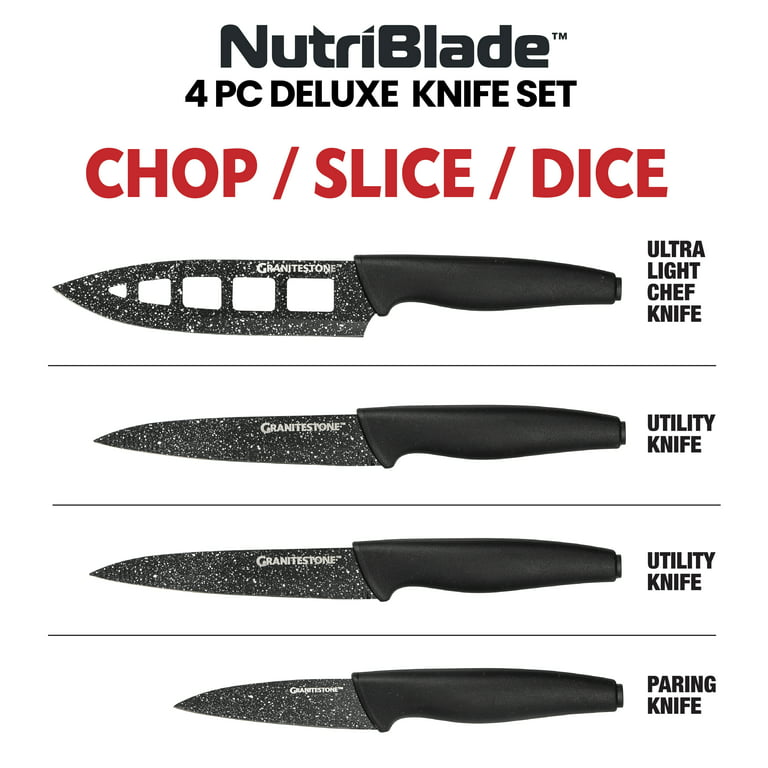Granitestone Nutriblade Knife Set, High Grade Professional Chef Kitchen  Knives Set, Knife Sets Toughened Stainless Steel w Nonstick Mineral  Coating