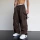 thumbnail image 4 of Pantalones largos para hombre, lisos, informales, con cordón, cintura elástica y bolsillo, pantalones deportivos cargo de poliéster., 4 of 9