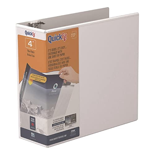 Stride® QuickFit® Angle D-Ring View Binders, 750-Sheet Capacity, 4" Rings, 48% Recycled, White