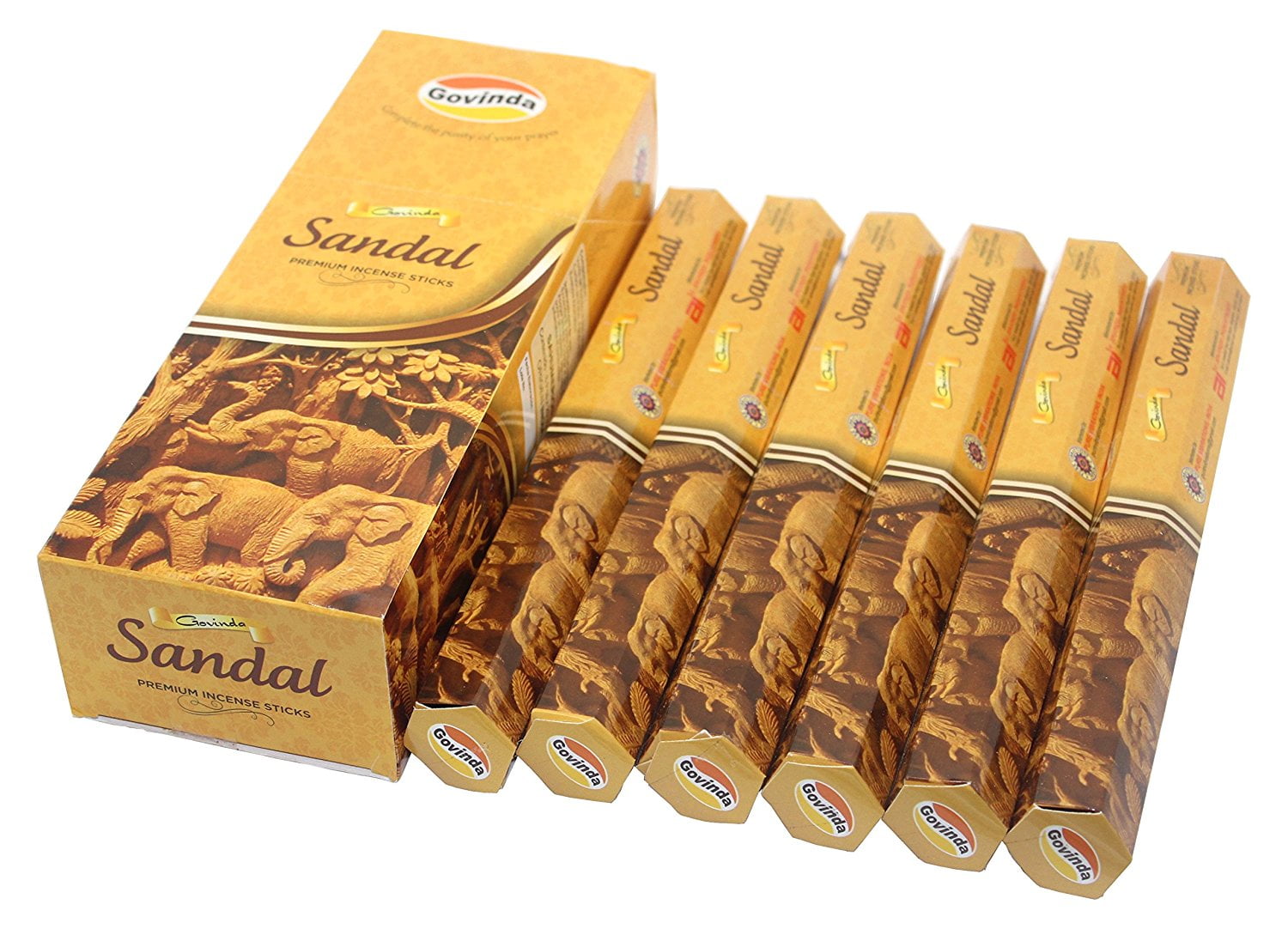 Govinda® Incense Sandal 120 Incense Sticks, Masala Coated Incense