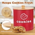 thumbnail image 3 of Red Airtight Cookie Jar with Lid, 1.5 Gallon Large Decorative Cookie Tin, Farmhouse Style Kitchen Counter Storage Container for Cookies, Christmas & Holiday Gift Giving, 3 of 7