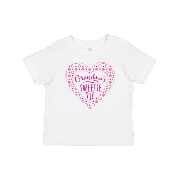 Inktastic Grandma's Sweetie Pie with Pink Hearts Boys or Girls Baby T-Shirt