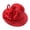 Z55-Red, variant on XINPING Women's Satin Bow Sun Hat, Elegant Wide Brim Decorative Hat with Sheer Striped Design for Weddings, Garden Parties and Stylish Summer Occasions