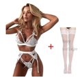 thumbnail image 1 of Conjunto de Sujetador de encaje de 4 piezas para mujer, ropa interior con aros y liguero, lencería Sexy, varios estilos, 1 of 4