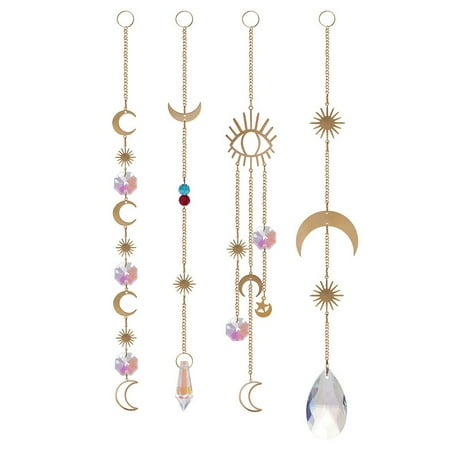 

Moon Sun Ball Crystal Hanging Metal Pendant Home Garden Decor