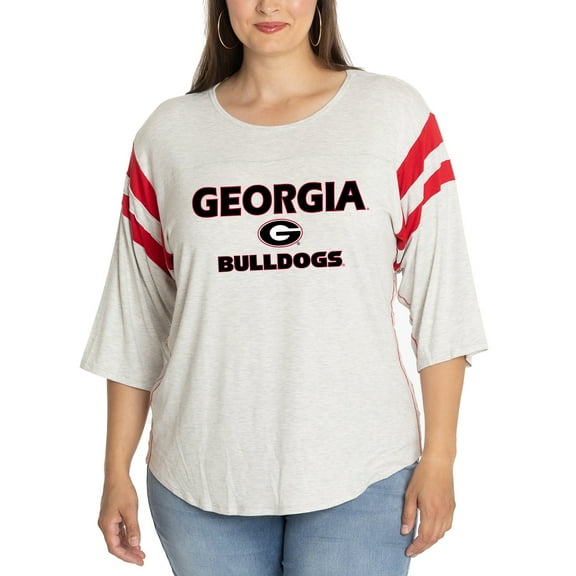 Women's Ash Georgia Bulldogs Sabrina 3/4-Sleeve Jersey T-Shirt
