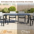 thumbnail image 3 of Danolapsi 71" Modern Outdoor Dining Table with Umbrella Hole,Marine-Grade Aluminum Patio Table,Weatherproof & Rust-Proof Design for Restaurants,Backyards,Poolside,Scratch-Resistant,Table only, 3 of 6