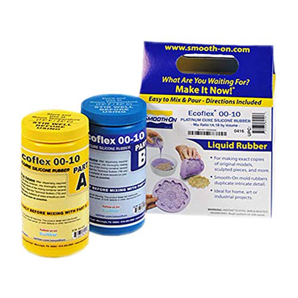 SmoothOn ECOFLEX 0010 Platinum Cure Silicone Rubber Compound 2 Pint Kit 2 LBS