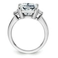 thumbnail image 2 of 14K White Gold Ring Band Moissanite Octagon Emerald Baguette, Size 9, 2 of 7