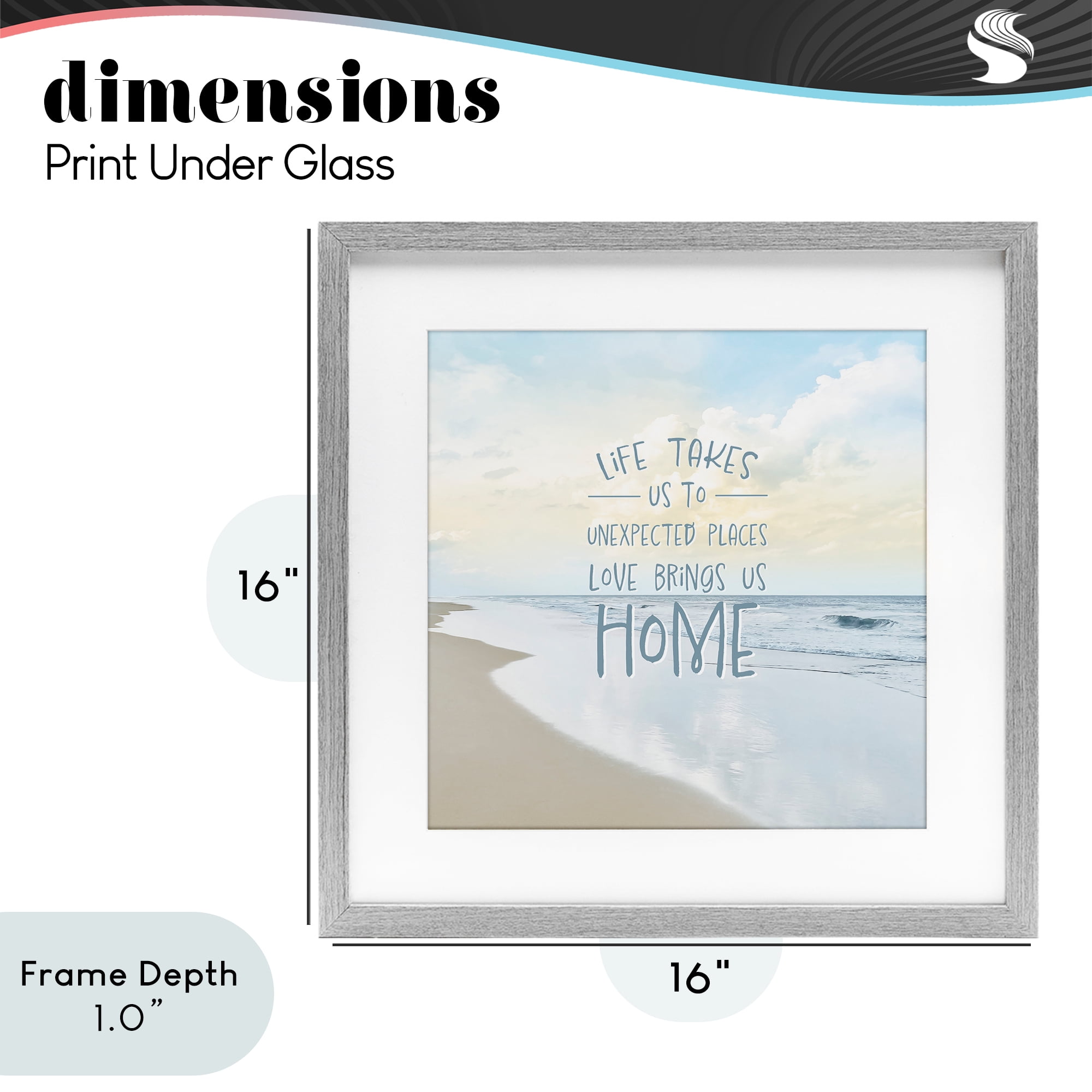 Stupell Industries Love Brings Us Home Inspiration Gray Framed Print Under Glass, design by Natalie Carpentieri