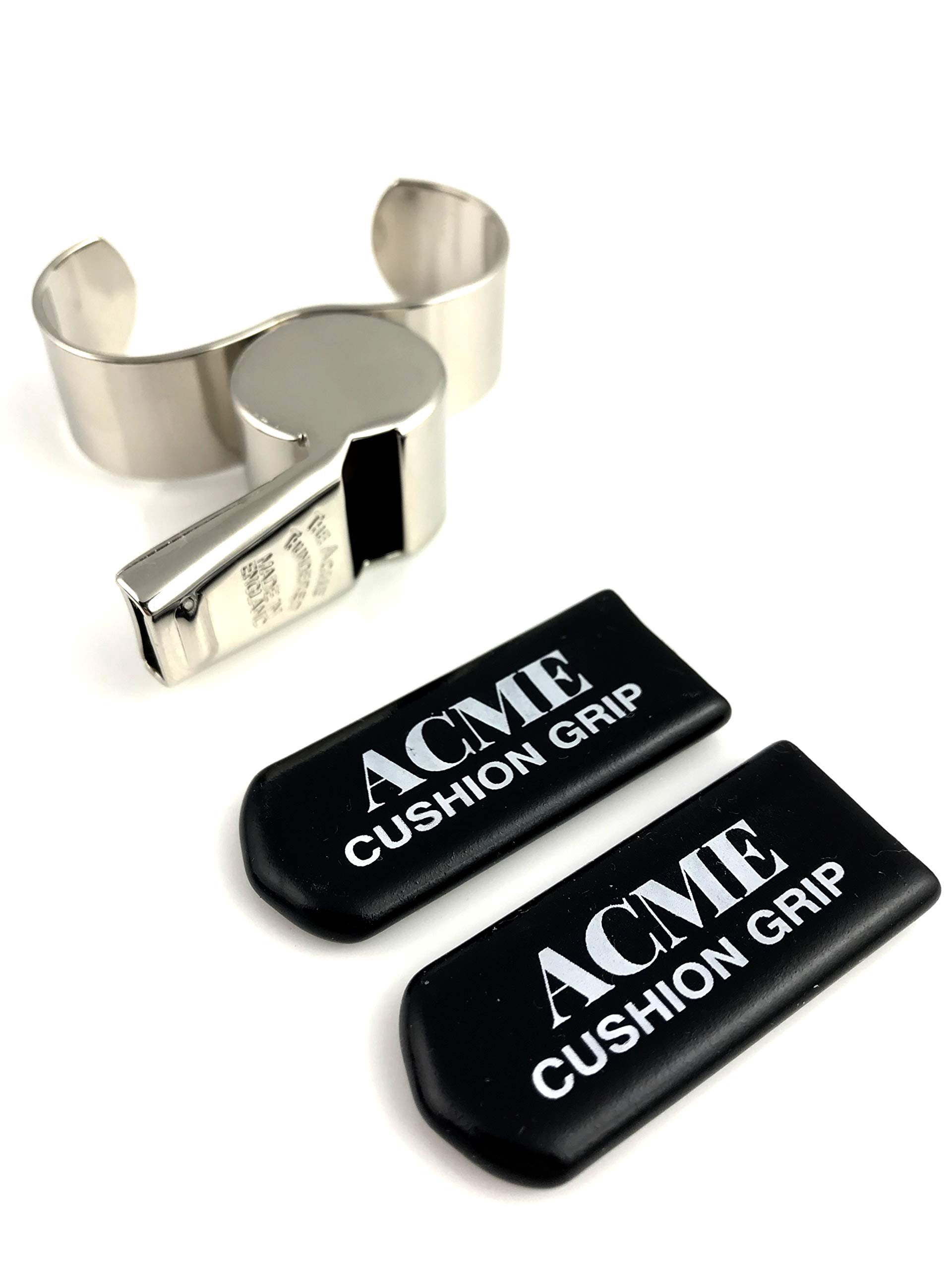 Acme Thunderer Official Referee Whistle 477/60.5 Finger Grip Whistle Silver