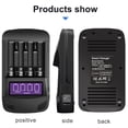 thumbnail image 1 of FONDOTIN 1Pcs Battery Charger Black ABS Rectangular With Usb Charging Lcd Display For Home Use, 1 of 8