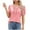 Pink, variant on Otntypg Summer Tops for Women 2025 Trendy Dressy Casual Blouse Puff Short Sleeve Shirts Knit Ruffled Henley V Neck T Shirt Tunic T-Shirts White S