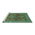 thumbnail image 2 of Ahgly Company Machine Washable Indoor Rectangle Abstract Turquoise Blue Modern Area Rugs, 7' x 9', 2 of 4