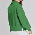 thumbnail image 6 of Charmgo Womens Tops Clearance, Women Half Zip Cropped Sweatshirt Casual Fleece Quarter Zip Up Rib Knit Pullover 2024 Fall Clothes Sweatshirt for Women, Hoodies for Women Green, 6 of 7