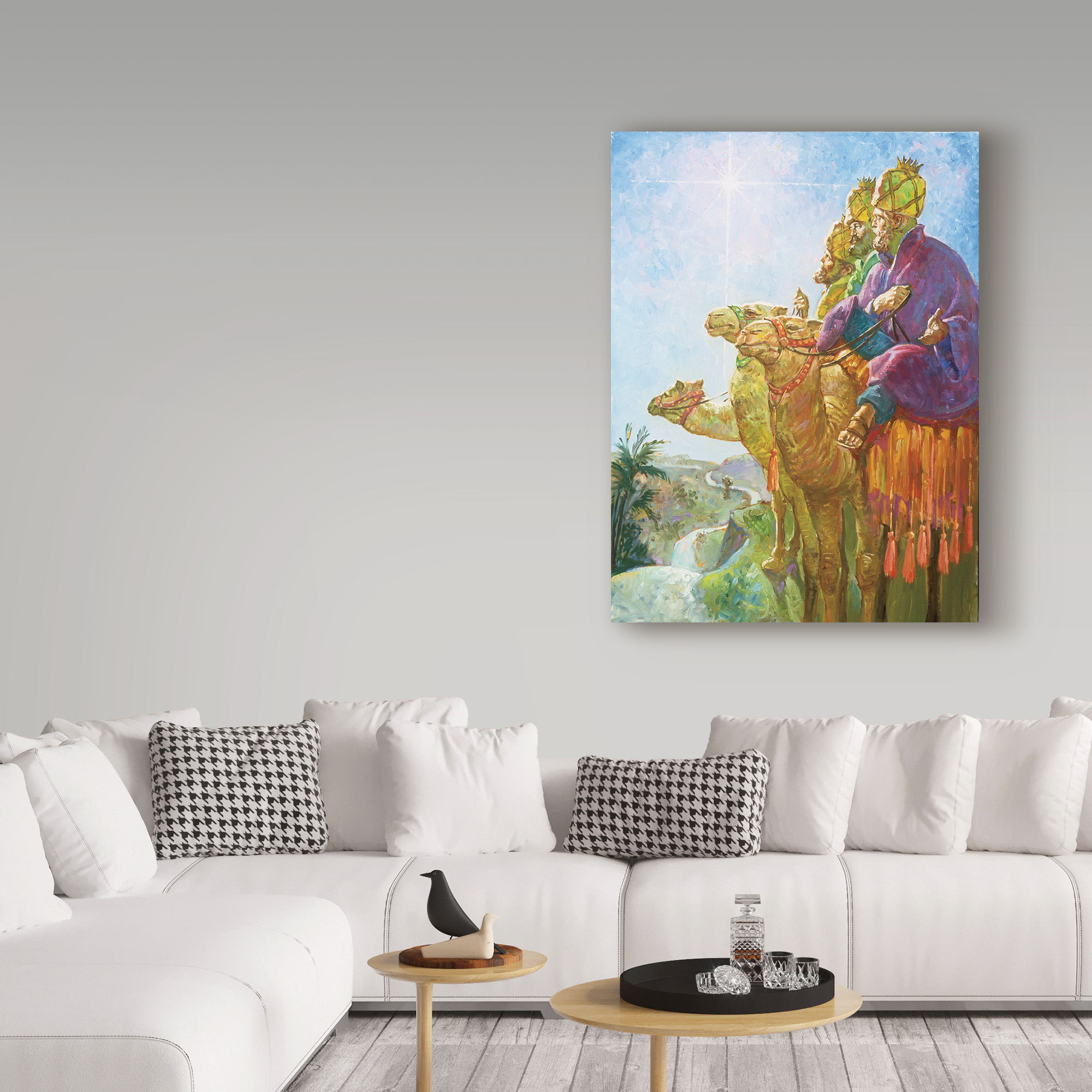 Trademark Fine Art 'Three Wise Men Camels' Canvas Art by Hal Frenck