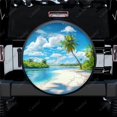thumbnail image 2 of Sunny Tropical Landscape Polyester Universal Spare Wheel Tire Cover Custom Tire-Covers for Trailer RV SUV Truck Camper, 2 of 5