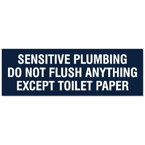 Signs ByLITA Basic Sensitive plumbing do not flush anything except toilet paper Sign - Laser-Engraved Lettering | Durable ABS Plastic | Vibrant Colors | Powerful Foam Tape (Red) - Large