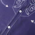 thumbnail image 6 of MNCEKFOD Men Shirts Summer 2025 Vintage Western Denim Pattern Printed Casual Loose Fit Long Sleeved Lapel Leisure Mens Tops Purple M, 6 of 7