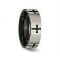 thumbnail image 3 of Bague Alliance pour Homme en Titane Croix 7 mm Brossée, 3 of 6
