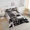 thumbnail image 3 of Buffalo Patchwork Full Size Bedding Set, Hunting Bear Deer Comforter Set Teens Adult Bedroom, Rustic Farmhouse Grid Claw Bedding Comforter Sets Adventure Camping Quilt With 2 Pillow Cases, 3 of 5