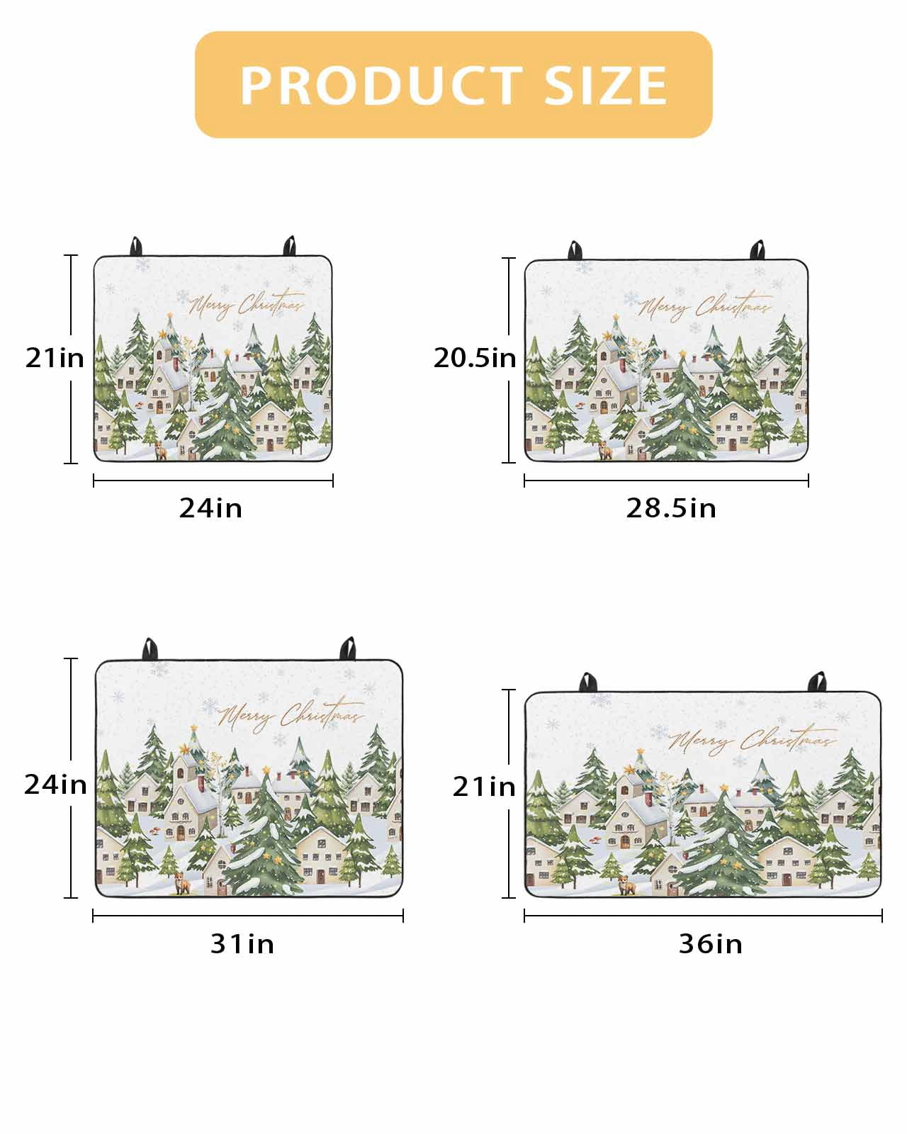 Large Induction Cooktop Protector Mat Christmas Stove Top Covers for Electric Stove, Winter Xmas Trees Snowflakes Country Cabin Decorative Stove Burner Cover Mats, Glass Top Stove Cover