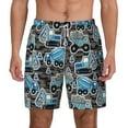 thumbnail image 2 of Picia Blue Excavator pattern Mens Swim Trunks with Compression Liner Stretch Beach Shorts Quick Dry with Zipper Pockets No-Chafing Board Shorts-Large, 2 of 9