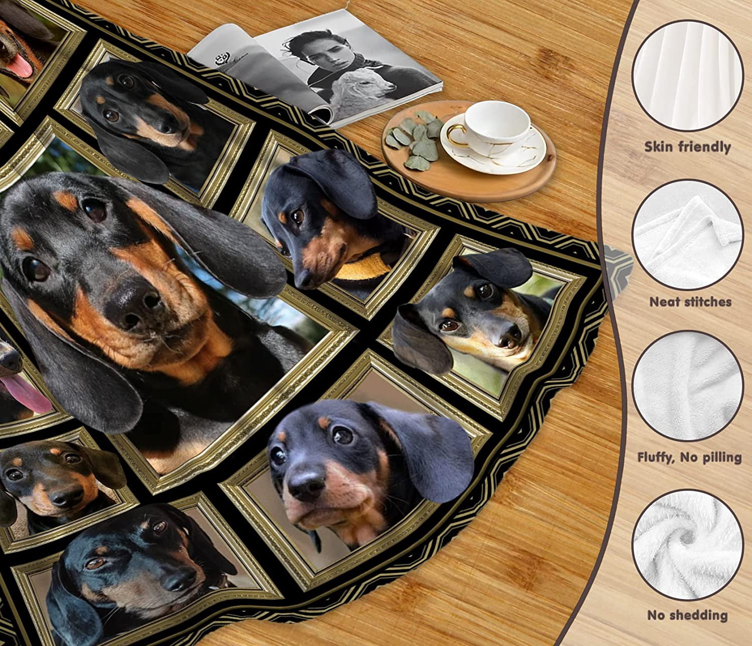 Dachshund Blanket for Women Men, Dachshund Gifts for Dachshund Dog Lover, Super Soft Fuzzy Dog Throw Blanket Dachshunds Decor Plush Gift for Birthday Christmas 60x80 inch