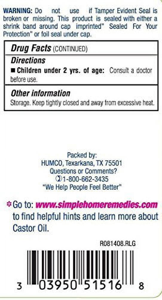 Humco Castor Oil, 16Fl. Oz.