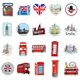 thumbnail image 4 of 50 Pcs Waterproof Stickers with Red Bus, London Vacation Travel Stickers, 4 of 4