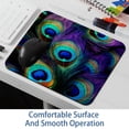 thumbnail image 6 of Peacock Feathers Square Gaming Mouse Pad Desk Mat, 8.3x9.8 Inch, Non-Slip Rubber Bottom, Printed, Suitable for Office and Gaming, 6 of 6