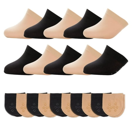 

DIAOKANAI Women Half Toe Socks 10 Pairs Toe Topper Cover Non-Slip with Grip Invisible Liner Backless Mule Sock