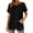 Black, variant on Women's Cotton Linen Top, Short Sleeve Round Neck Button Down Long Length Cardigan, Cute & Casual Summer Shirt for Layering, Beach Cover Up, and Vacation Wear-Blackish Green