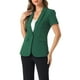 thumbnail image 4 of SACO CHIC para Mujeres INSPIRE con Solapa Notch, Mangas Cortas, Un Botón, Chaquetas de Traje para Trabajar, Color Verde, 4 of 6