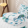 thumbnail image 5 of jejeloiu Colorful Sea Turtle Ocean Print Zipper Twin Comforter Sets with Fitted Sheet and 2 Pillowcases Kids,Underwater Animal Pattern Zipper Bedding Set,Reversible,4 Pieces, 5 of 7