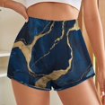 thumbnail image 3 of Women's Originals Shorts, Jersey Sports Shorts, Gym Shorts For Women, Dark Blue Gold, M, Plus Size Available, 3 of 5