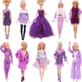 thumbnail image 2 of Ropa de muñeca Barbies púrpura, abrigo de moda, pantalones, vestido, muñecas de 11,8 pulgadas, regalo, accesorios de Barbies, artículos en miniatura, 30Cm, 2 of 4