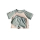 thumbnail image 1 of Minnieouse Niños Diseño simple Estilo casual Camiseta Pantalones cortos Conjunto Verano Senderismo Niños Niñas Algodón Tops Piernas anchas conjuntos de ropa Azul 80cm, 1 of 6