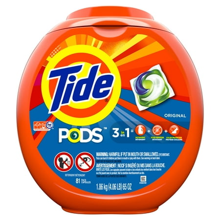 Tide PODS Liquid Laundry Detergent Pacs, Original, 81 count