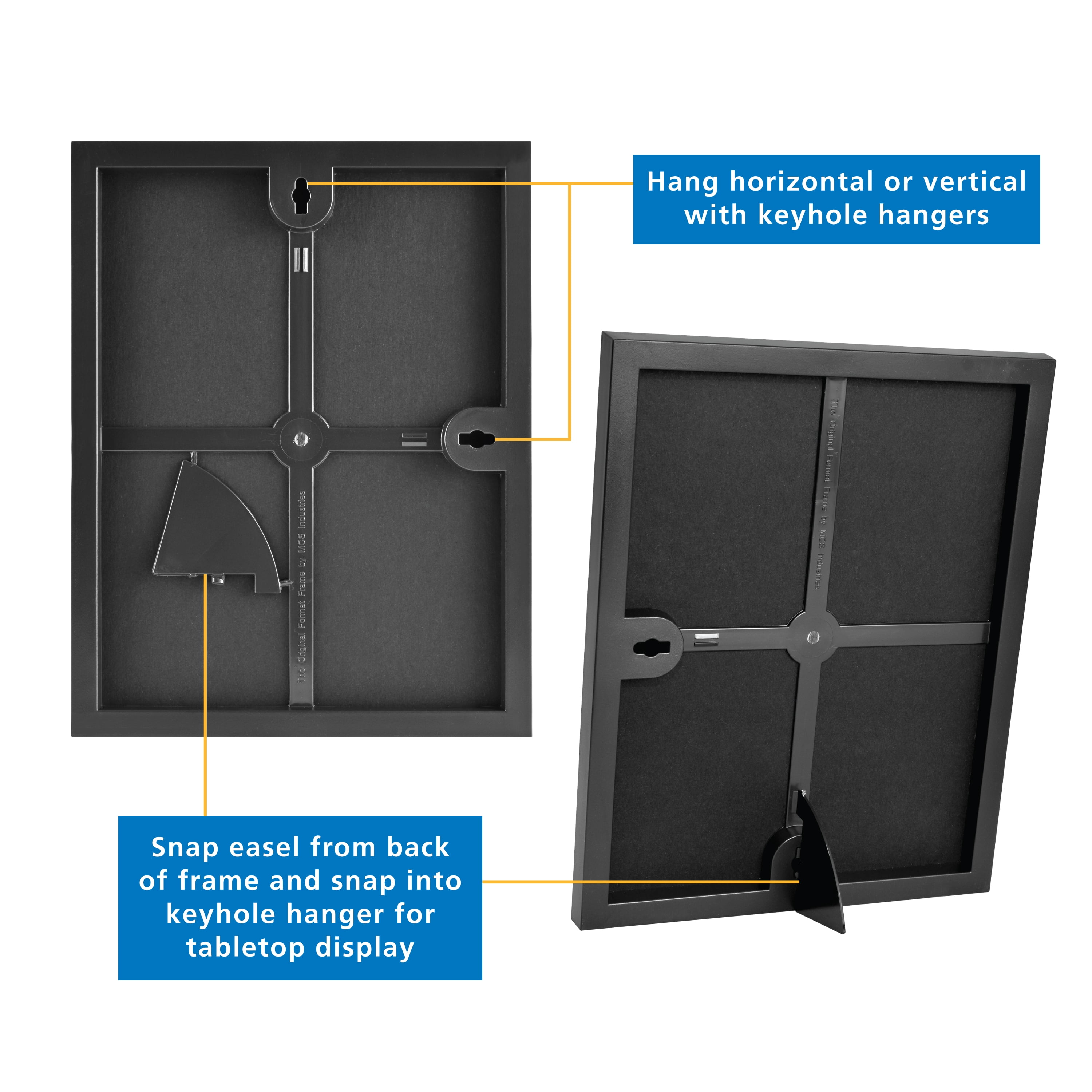 (4 pack) Mainstays – 5x7 Picture Frame – Black Front Loading 8x10 Matted Wall or Tabletop Photo Frame