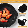 thumbnail image 4 of 8.5 Inch Round Reusable Silicone Air Fryer Liners 2 Pack, Non-Stick Cooking Insert Mats with Handles, Universal Fit for Air Fryer Baskets, 4 of 8